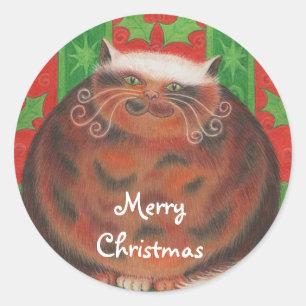 Christmas Pud 'Merry Christmas' round sticker