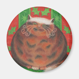 Christmas Pud round fridge magnet. Magnet