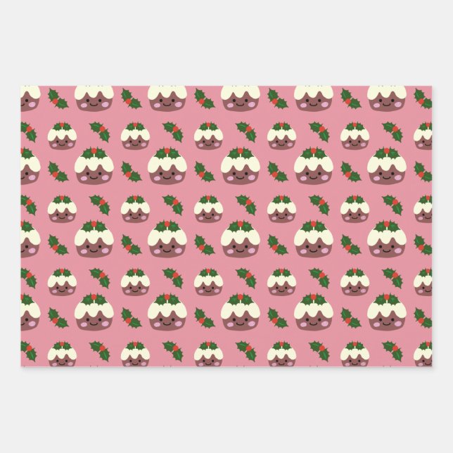 Christmas Pudding 2 Wrapping Paper Sheet (Front)