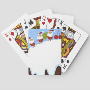 christmas pudding and santas.JPG Playing Cards