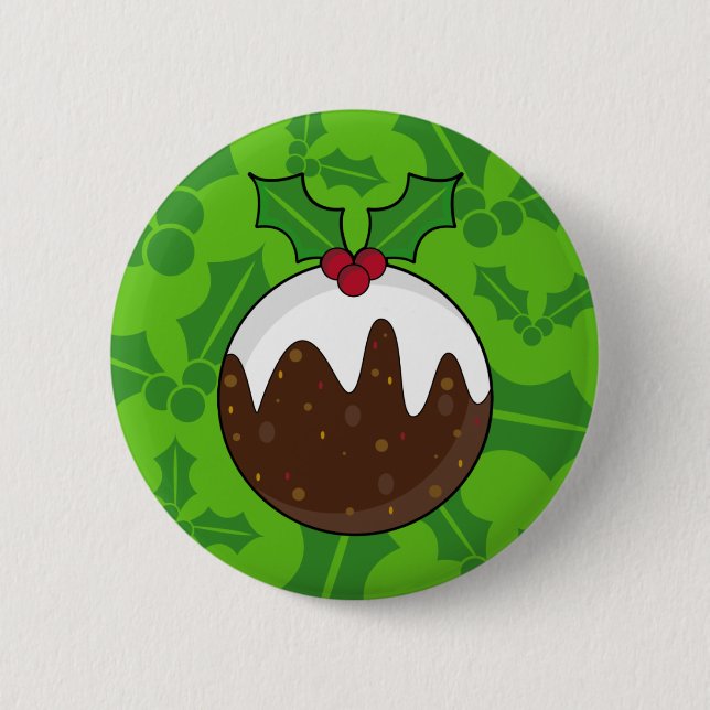 Christmas Pudding Button Badge (Front)