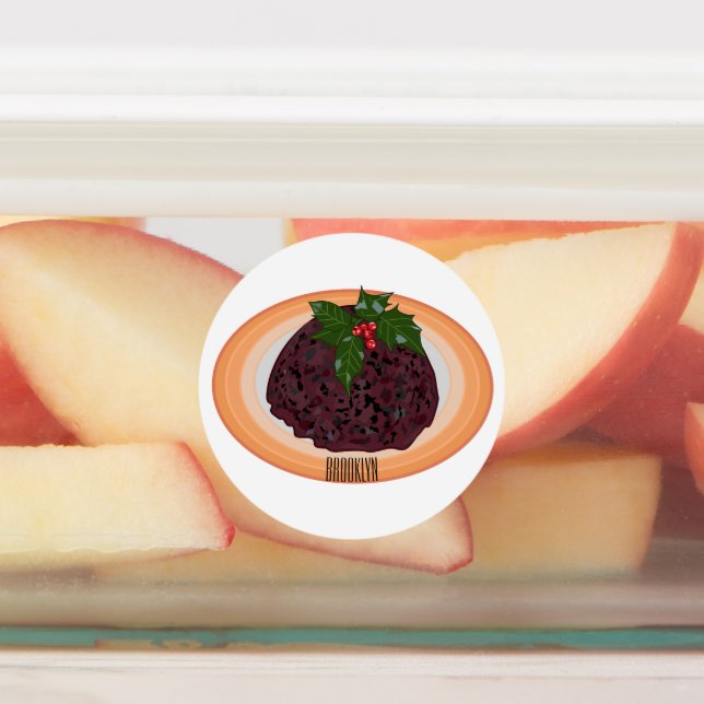 Christmas pudding cartoon illustration  (Affixed)