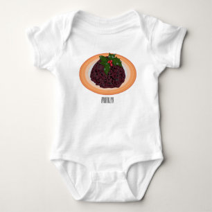 Christmas pudding cartoon illustration baby bodysuit