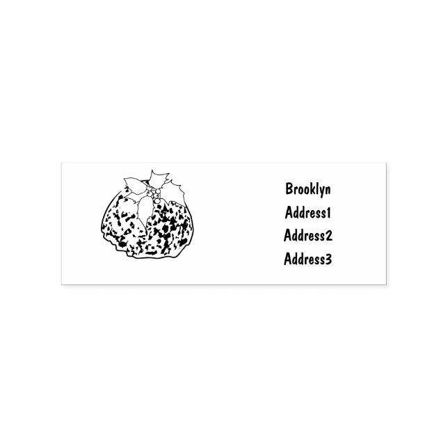 Christmas pudding cartoon illustration rubber stamp (Imprint)