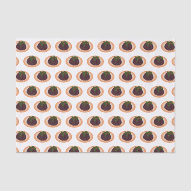 Christmas pudding cartoon illustration  tissue paper (Front)