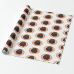 Christmas pudding cartoon illustration wrapping paper<br><div class="desc">Christmas pudding cartoon illustration</div>
