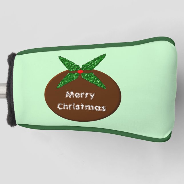 Christmas Pudding Custom Golf Putter Cover (Front)