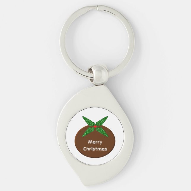 Christmas Pudding Custom Keychain (Front)