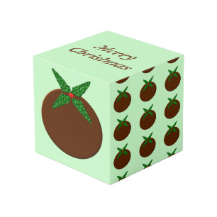 Christmas Pudding Custom Photo Cube