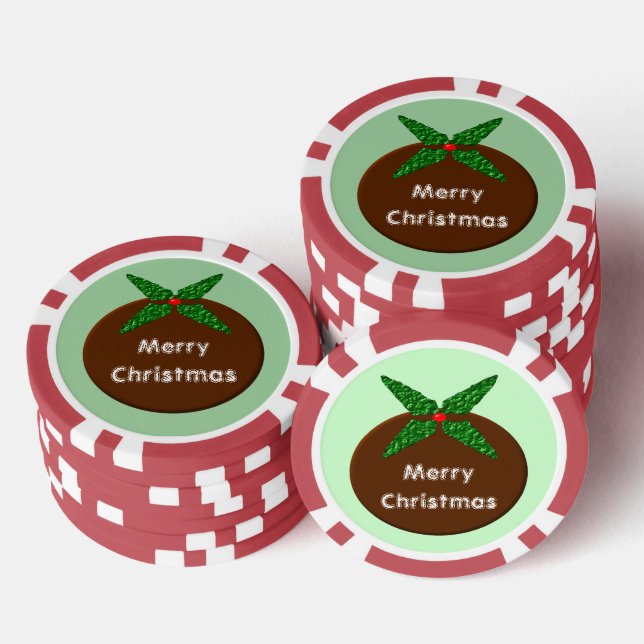 Christmas Pudding Custom Poker Chips (Stack)