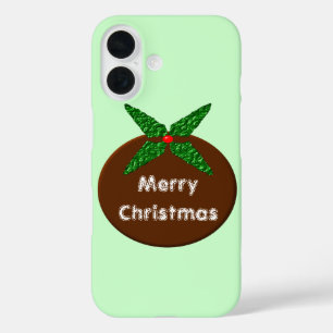 Christmas Pudding Customisable iPhone 16 Case