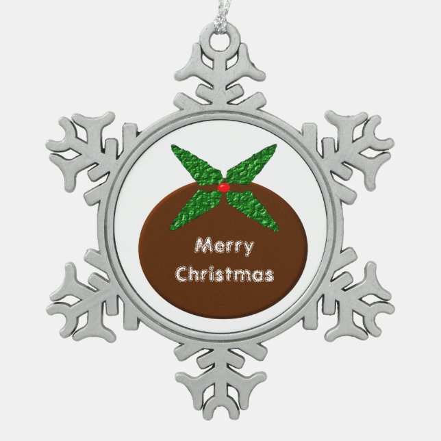 Christmas Pudding Customisable Ornament (Front)