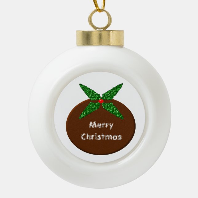 Christmas Pudding Customisable Ornament (Front)