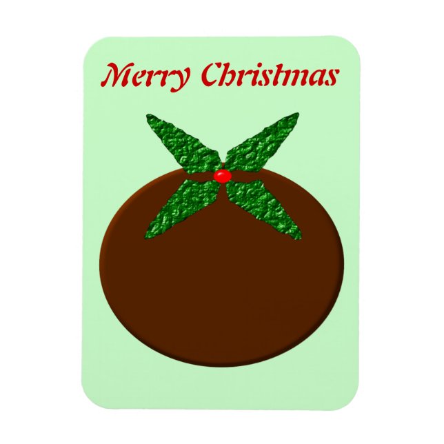 Christmas Pudding Customisable Premium Magnet (Vertical)
