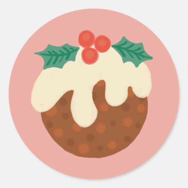 Christmas pudding illustration sticker (Front)