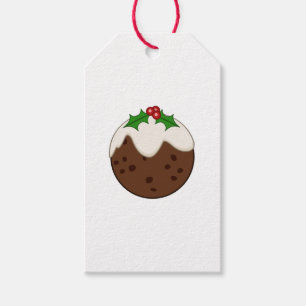 Christmas Pudding Illustrative Art Gift Tags
