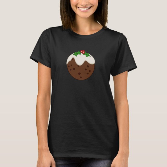 Christmas Pudding Illustrative Art T-Shirt (Front)