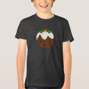 Christmas Pudding Illustrative Art Tri-Blend Shirt