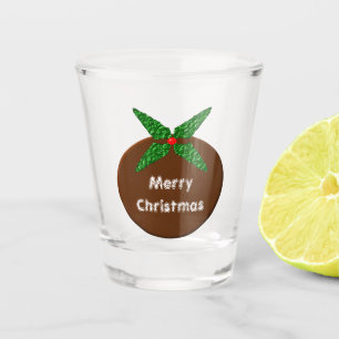 Christmas Pudding Personalised Shot Glass
