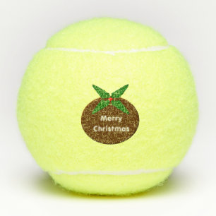 Christmas Pudding Personalised Tennis Balls