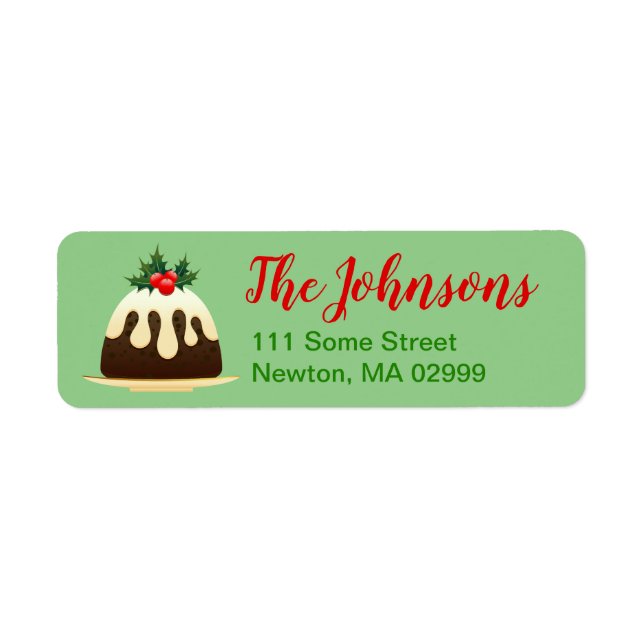 Christmas Pudding Return Address Label (Front)