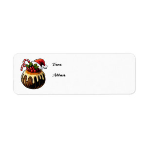 Christmas Pudding Return Address Labels