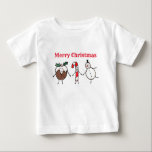 Christmas Pudding, Snowman and Candy Cane T-Shirt<br><div class="desc">This personalized Christmas T - Shirt features the Christmas Crew's Christmas Pudding,  Snowman and Candy Cane Characters.</div>