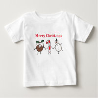 Christmas Pudding, Snowman and Candy Cane T-Shirt