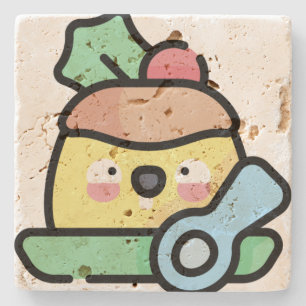 christmas pudding stone coaster