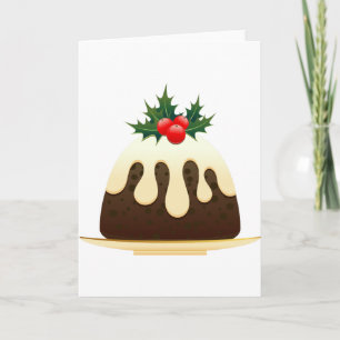 christmas puddings holiday card