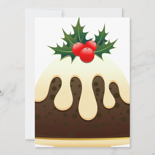 christmas puddings holiday card (Front)