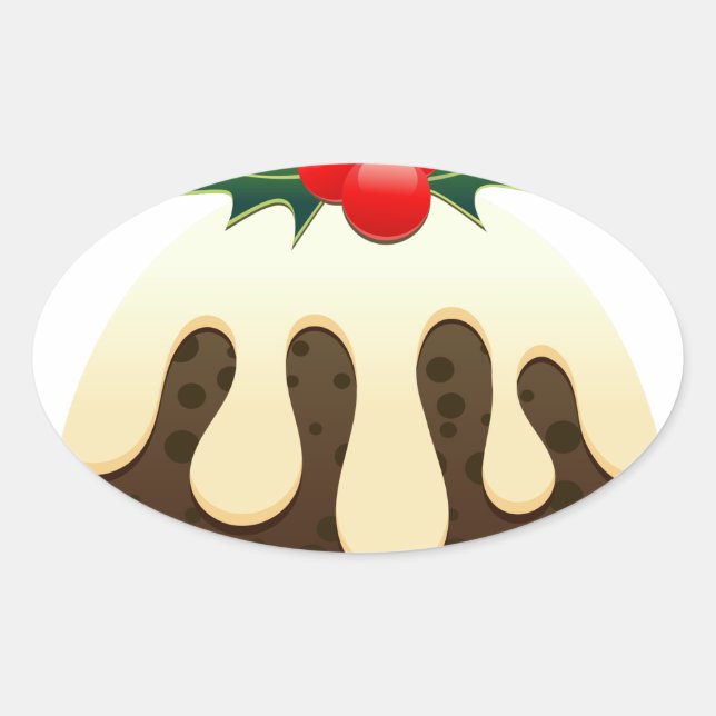 christmas puddings oval sticker (Front)