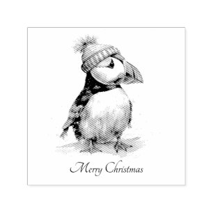 Christmas Puffin. customisable Self-inking Stamp