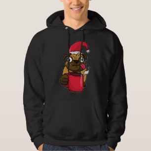 Christmas Pug Christmas Coffee Mulled Wine Xmas Sa Hoodie