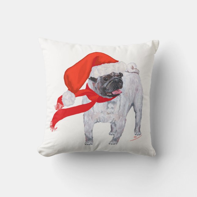 Christmas Pug Cushion (Front)