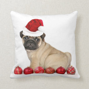 Christmas Pug dog Cushion