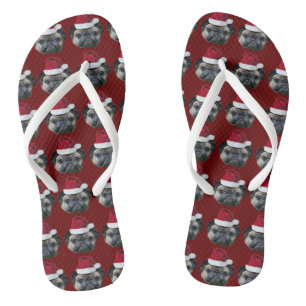 Christmas pug dog jandals