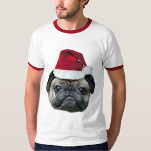 Christmas pug dog men's shirt