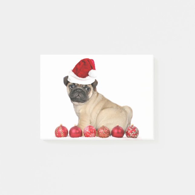 Christmas pug dog post-it notes (Front)