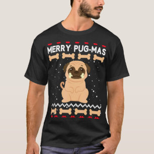 Christmas Pug Dog Santa Hat Ugly Xmas Merry Pug Ma T-Shirt