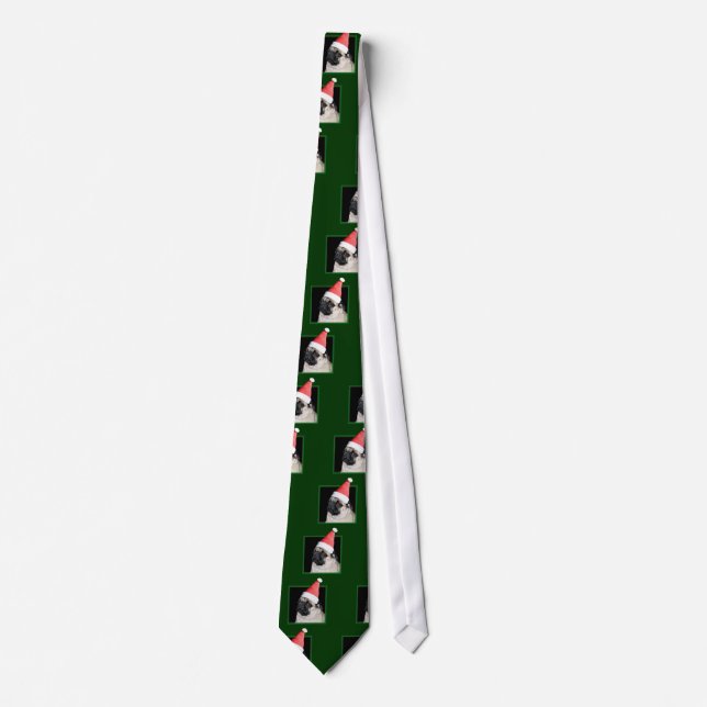 Christmas pug dog tie (Front)
