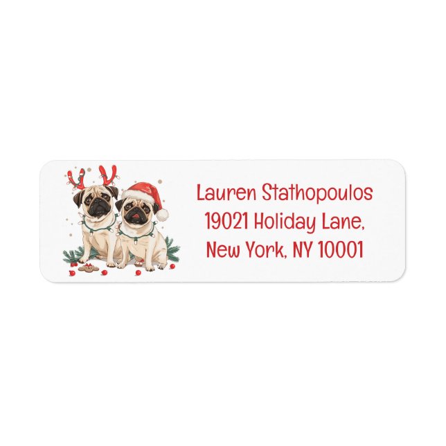 Christmas Pug Dogs (Front)