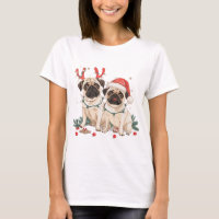 Christmas Pug Dogs