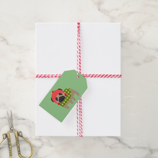 Christmas Pug Gift Tags (With Twine)
