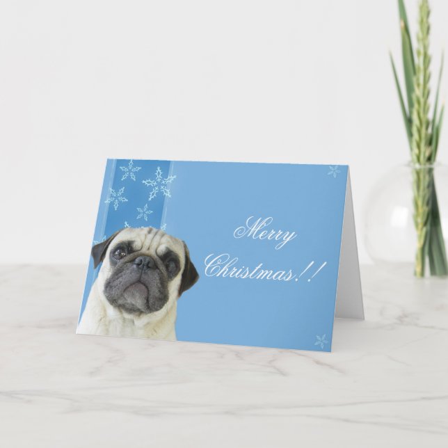 Christmas pug greeting card (Front)