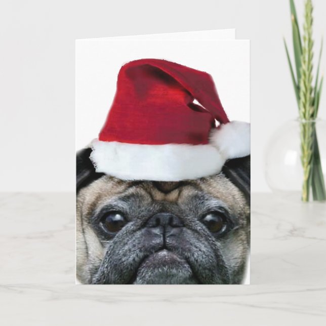 Christmas pug greeting card (Front)