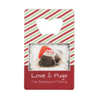 Christmas Pug in Santa Hat with Christmas Lights