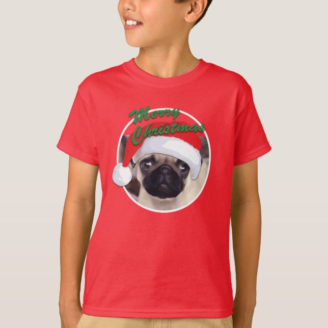 Christmas Pug - Kids' Basic Hanes T-Shirt (Front)