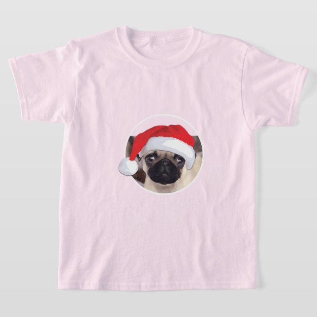 Christmas Pug - Kids' Basic T-Shirt (Laydown)