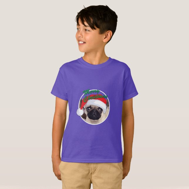 Christmas Pug - Kids' Basic T-Shirt (Front Full)